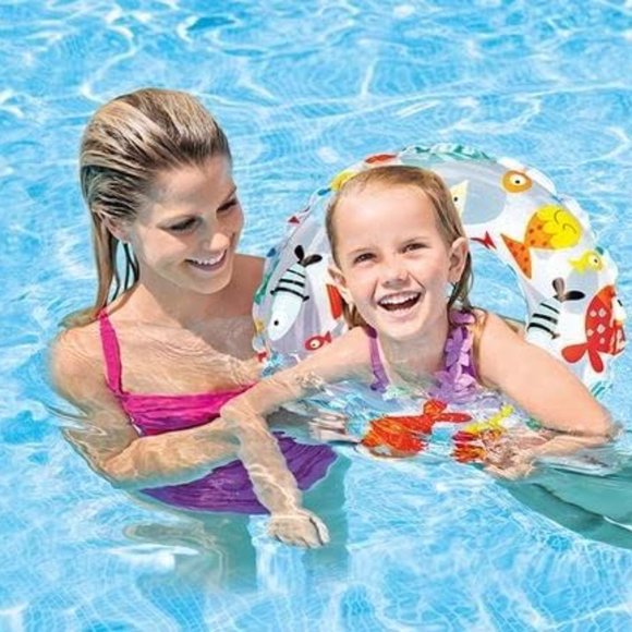 Intex Lively Print Swim Rings, Pack of 3, Assorted Tubes for Pool, River or Lake - Picture 2 of 4